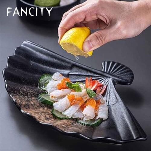 FANCITY Japanese-style sushi fan-shaped meal plate creative irregular household personalized snacks dessert tableware hotel