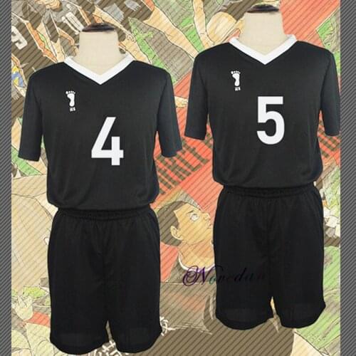 Anime Haikyuu High School Cosplay Costume Two Piece Set V-Neck T-shirt + Pant Shoyo Hinata Volleyball Sports Harajuku Clothes