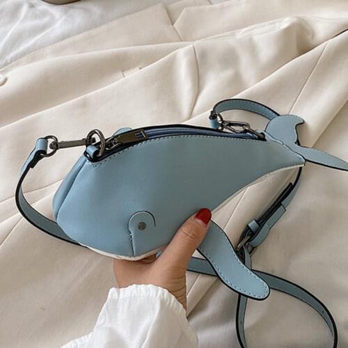Personality Cute Whale Women Shoulder Bag Purses And Handbags Cartoon Crossbody Messenger Bag Girls Bolsa Design Coin Purse Q5