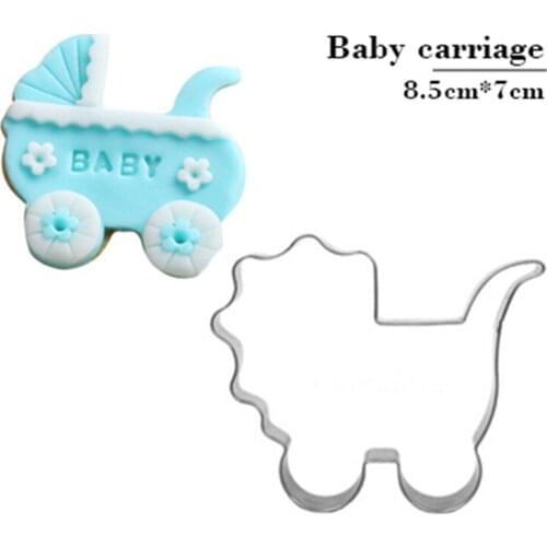 Stroller Cookie Tools Cutter Mould Biscuit Press Icing Set Stamp Mold Stainless Steel Cutter Kitchen Supplies Wholesale Store