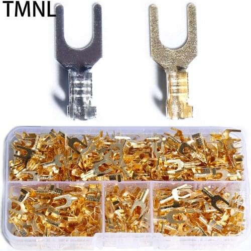 Fork-Type Terminal quick connection Cable Wire Connector Crimp Y U type plug spring insert docking edge Crimping Electrical