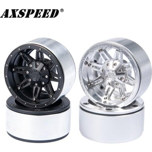 2.2inch RC Wheels Hubs Metal Alloy 8 Spoke Beadlock Wheels Rims for 1:10 RC Crawler Wraith 90018 Track Car Parts