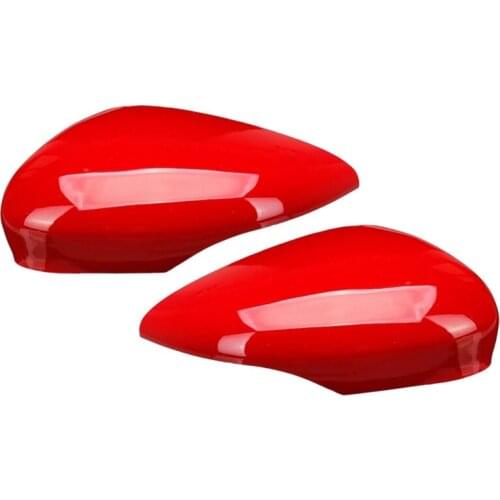 Wing Door Rearview Mirror Cover Side Mirror Cap Shell for Ford Fiesta MK7 2008-2017 Red