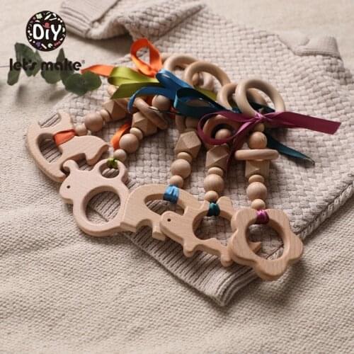 LetS Make 1Pc Colorful Ribbon Pendant Bird Wooden Teether Baby Crib Mobile Rattle Play Gym Toys Infant Stroller Accessoires