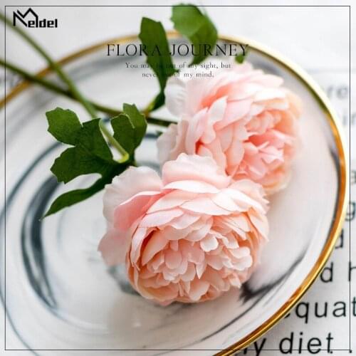 Meldel DIY Bouquet Accessories Artificial Silk Rose Flower Arrangement Fake Rose Wedding Girl Flower Home Party Room Table Decor
