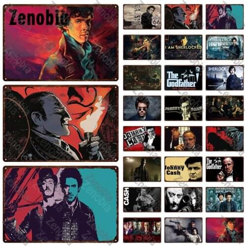 Classic Movie Metal Sign Metal Poster Sherlock The Professional Vintage Plaque Home Decoration Tin Sign Decorative Plate Sticker
