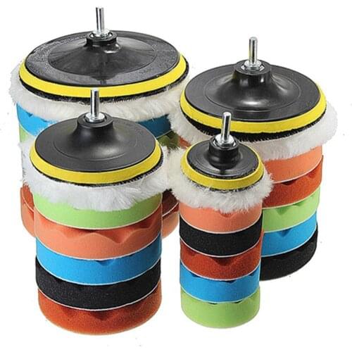 7 Pcs 3/5/6/7 Inch Car Polishing Waxing Sponge Wheel Polishing Disc Kit Set Sponge Disc Pad For Car Polisher Polishing Buffing