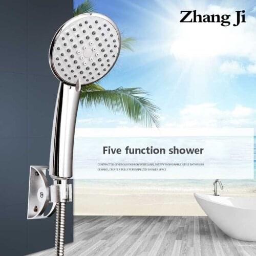 ZhangJi Lotus High Pressure Shower Head 5 Modes Multi-Layer plated Silicone holes Spray Nozzle 110cm Large Panel Shower head