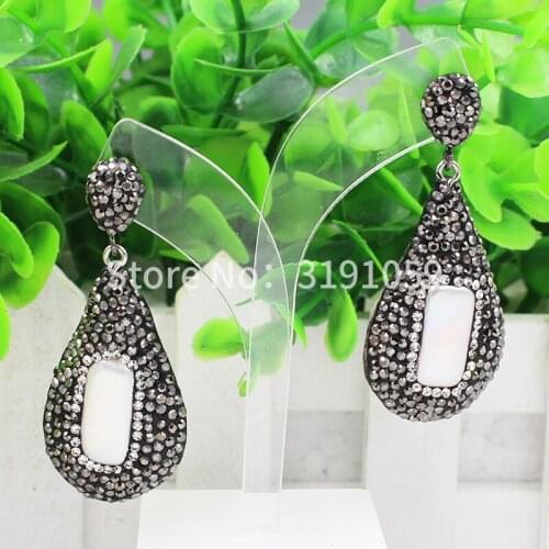 2017 new elegance retro air drop shaped pearl pendant earrings popular female wedding party jewelry wholesale handmade