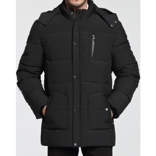 New product 2017 Mens Casual Parkas Solid Thick Winter business Jacket Hooded Warn Cotton jacket Plus Size Windproof overcoat