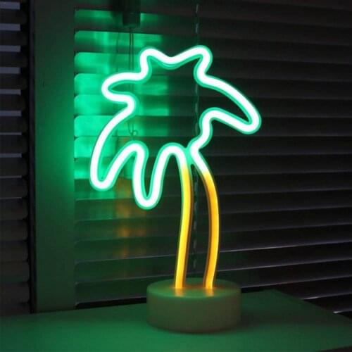 Wholesale Led Neon Light Colorful coconut tree shape Neon Sign for Room Home Party Wedding Decoration Xmas Gift Neon Lamp