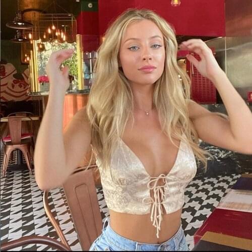 Sexy Backless Cropped Tops Streetwear clothes vintage album accessory женские футболки Jacquard Lace Up Crop Vrouwen Mouwloze