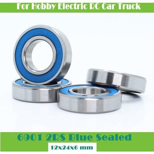 6901RS Bearing 10PCS 12x24x6 mm ABEC-3 Hobby Electric RC Car Truck 6901 RS 2RS Ball Bearings 6901-2RS Blue Sealed