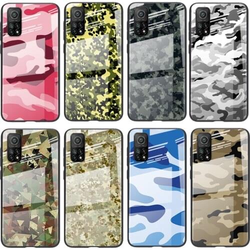 Tempered Glass Hot Luxury Cover Camouflage Army For Xiaomi POCO F3 F2 X3 NFC X2 M2 Pro Shockproof Shell Phone Case