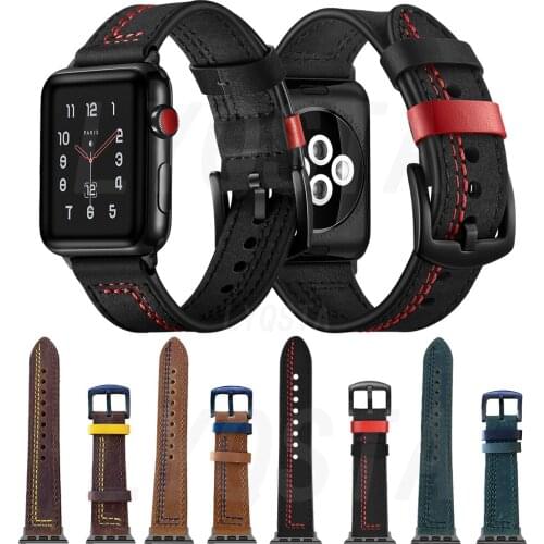 Strap For apple Watch Band 38mm 42mm 40mm 44mm leather Wristband For iwatch 3/2/1 For Apple Watch 4/5 Watch Accessories Bracelet
