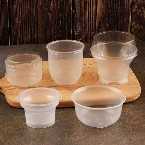 50pcs Net red thick plastic cups disposable pudding cup small cake box baking cup packaging ice cream dessert cups with lids