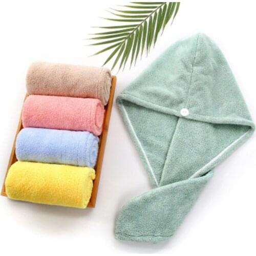 Hair Drying Hat Quick-dry Hair Towel Cap Hat Bath Hat Microfiber Solid Towel Cap Super Absorption Turban Girls Hair Dry Cap