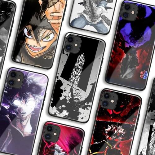 Asta Black Clover Anime for iPhone SE 6 6s 7 8 Plus X XR XS 11 12 Mini Pro Max Glass Soft Silicone Phone Case Cover Shell