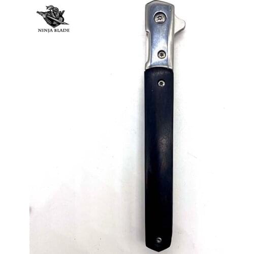 Ebony/Mahogany Handle Folding Knife Collectibles 3CR13MOV Blade Sanding Process Outdoor Camping Essential for Home Travel