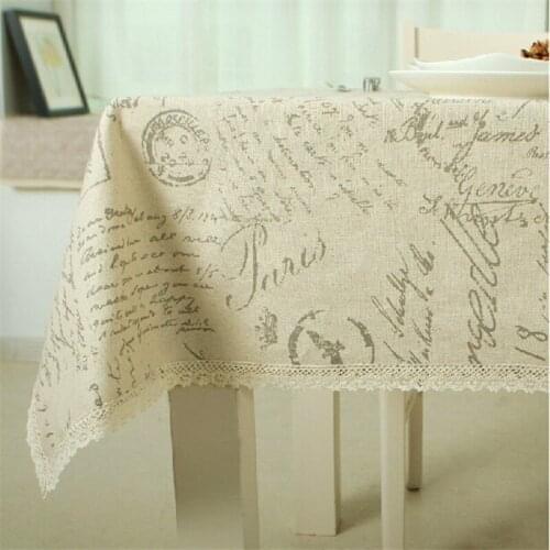 American Style Table Cloth Linen Creative Letter Printed Napkins Tablecloths Home Banquet Decoration Table Covers Statafel Hoes