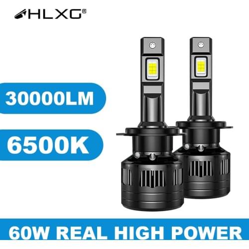 Hlxg 30000LM LED H7 H4 Canbus 120W LED Bulb for Car Truck Headlights Turbo H8 H9 H11 9005 HB3 9006 HB4 Fog Lamp 6500K 12V 24V