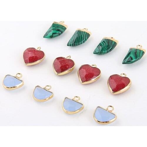 2pcs Vintage Korean Elegant Earring For Women Fashion heart shape face cut crystal pendant lady diy necklace earring material