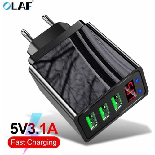 Mobile Phone Charger LED Display 3 USB Charger for iPhone Samsung Xiaomi EU Travel Wall Charger for Phone Charging Usb Adapter