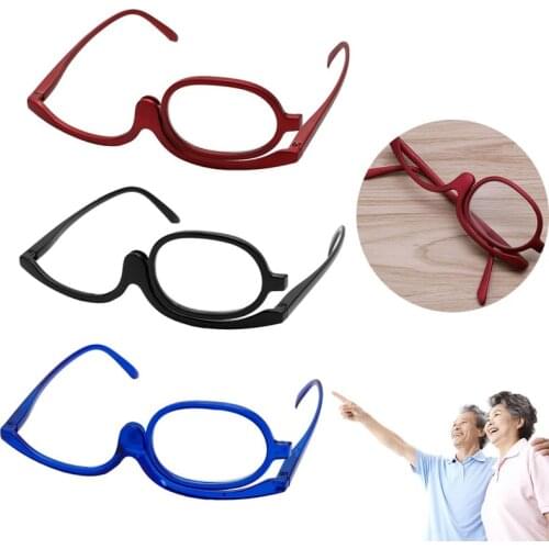 Women Magnifying Glasses Makeup Reading Glass Folding Eye Make Up Reading Glass PC Frame +1.0~+4.0 Resin Lens