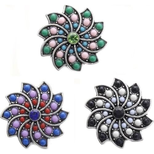 10pcs/lot New Snap Buttons Jewelry 18mm Metal Snap Buttons Vintage Flower Snaps Fit 18mm Snap Necklace for Women Jewelry