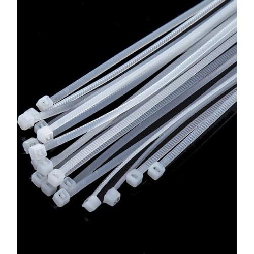 100pcs/bag cable tie Self-locking plastic nylon tie White black Organiser Fasten Cable Wire Cable Zip Ties