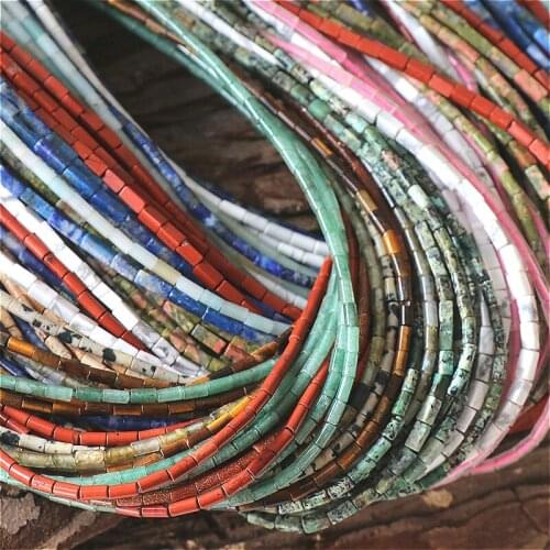 2*4mm Natural Stone String Beads Jewelry Making Rectangular Scattered Bead Crystal Agates for DIY Necklace Bracelet Accessories