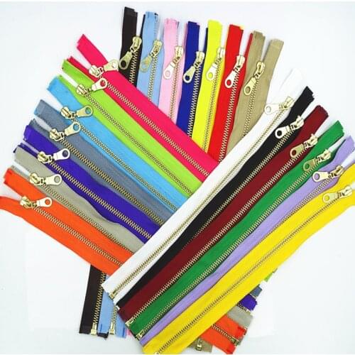 2 Pcs 5# Brass Metal Open End Zipper 30-60Cm 12-24 Inches 20 Colors