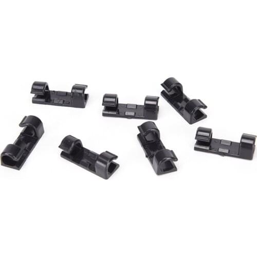 20pcs/lot Wire Fixing Clamp Clip Desktop Wire Clear Up Clips Holder Clamps Cable Clip Device USB Cord Clips Holder Organiser(bla