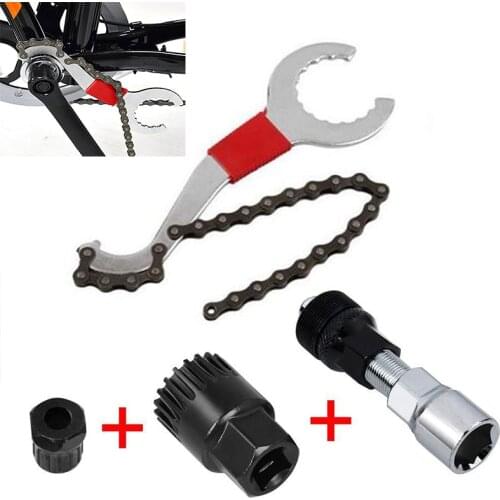 3 in 1 Bicycle Repair Tools Pocket Cycling Tools Bottom Bracket Wrench Cassette Freewheel Bottom Bracket Bike Chain Remover Tool
