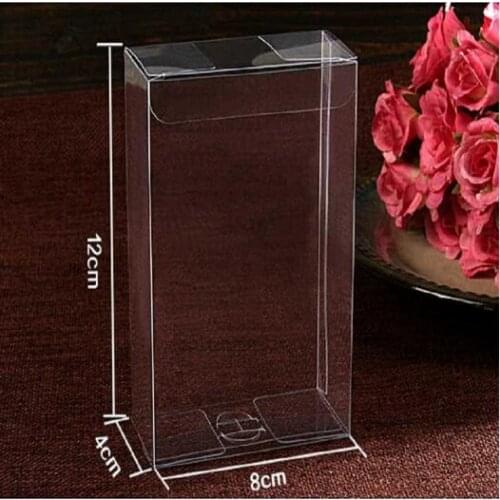 4X8X12CM Plastic Packing Box Birthday Wedding Gift Packaging Box Clear PVC Box Cosmetic Bottle Boxes
