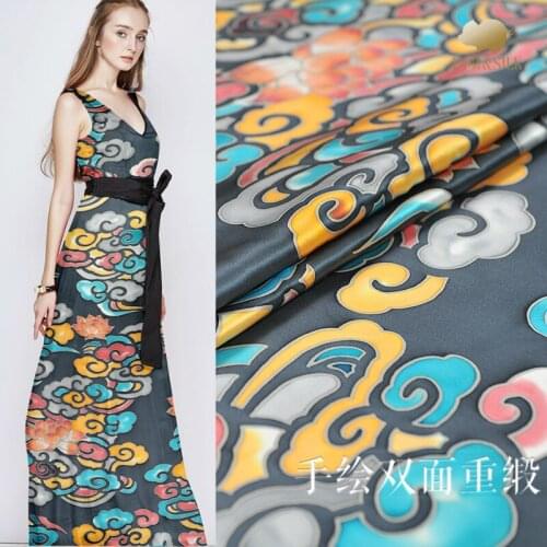 50x114 cm natural 100% mulberry silk double-sided heavy satin fabric 30mm soft fashion clothing shirt fabric for dress cloth