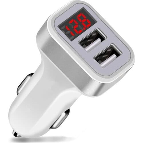Cigarette Lighter Voltage Meter Dual Port USB LED Display Car Charger for iPhone 6S/7/8/X/XS MAX/XR,iPad Mini 3,Galaxy Note 9/S9
