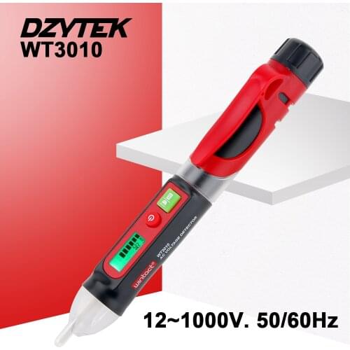 DZYTEK AC Voltage Detector Pen Voltmeter Non-Contact 12-1000V Voltage Meter Indicator Alarm Sensor Tester Voltage Regulator