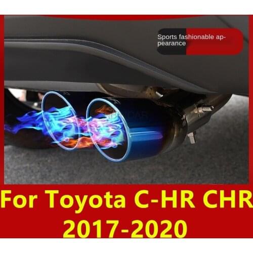 For Toyota C-HR CHR 2017-2020 Car Auto Exhaust Muffler Tip Pipe Trim Modified Car Rear Tail Throat Liner Accessories interior