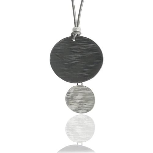 ELOHYI Long Necklace Double Plated Vintage Statement Geometric Pendants Women Fashion Jewelry Collares Mujer Kolye Jewelry