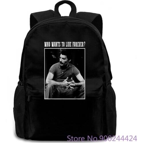 Freddie Mercury Queen Rock Band Graphic Black Mens Cool Harajuku women men backpack laptop travel school adult student