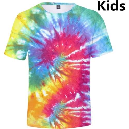 3 To 13 Kids t shirt Tie Dye 3D Printed t-shirt Boys Girls Fashion Personality Spiral Colorful tshirt t shirts Children clothes