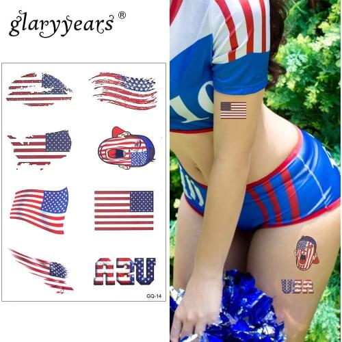 Glaryyears 15*21cm Temporary Tattoo Sticker Red Fake Tatoo Flag Flash Tatto Waterproof Small Body Art Men Women A5-GQ-14