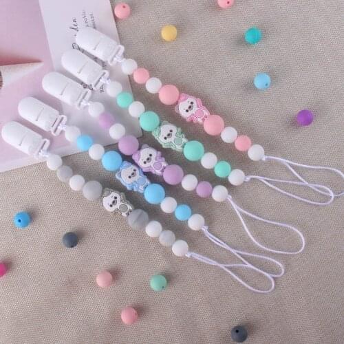 Hot New Infant Care Universal Holder Leash For Pacifiers Nipples Clip Chain Child Soother Beaded Chains Teethers