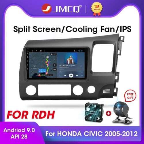 JMCQ Android 9.0 2+32G 2DIN 4G+WiFi DSP Car Radio Multimedia Video Player For Honda Civic 2005-2012 RDH Navigation GPS Head Unit