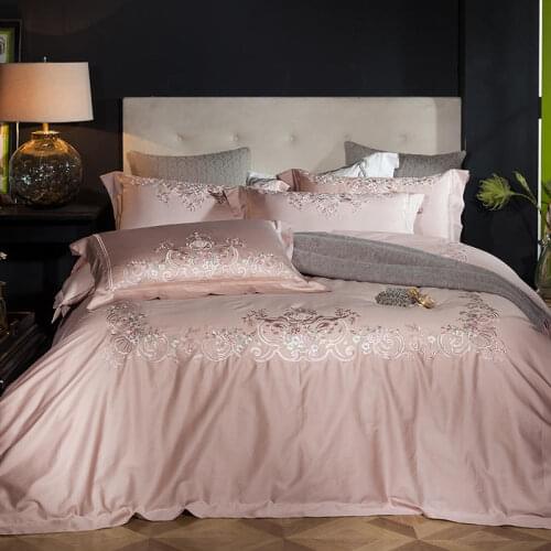Egyptian Cotton Bedsheet set Quilt/Duvet cover Bed set Pillowcase exquisite Embroidery Luxury Bedding set Queen King size 4Piece