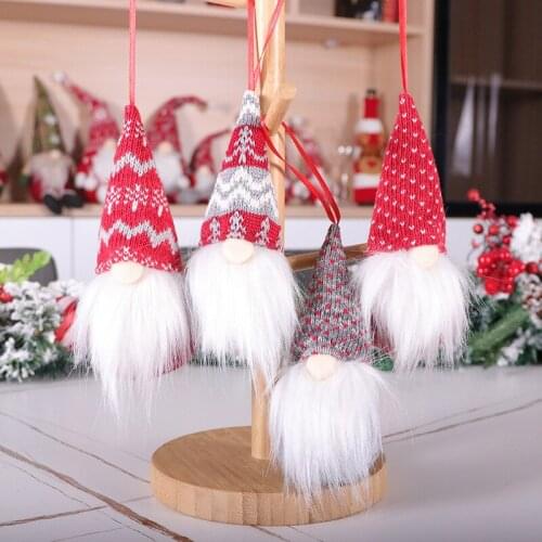 1PC Knitting Cute Faceless Doll Christmas Doll Pendant Creative Christmas Tree Decoration Enfeites De Natal for 2021 New Year