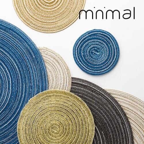 Round Ramie Insulation Pad Solid Placemats Linen Non Slip Table Mats Kitchen Accessories Decoration Home Pad Coaster