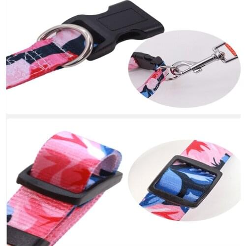 Legendog 2PCS Pet Collar Adjustable Buckle Polyester Flower Printed Cat Collar Dog Collar Or Big And Small Dog Pet Accessories