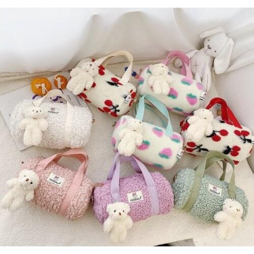 2021 new Korean style small bag Princess small change accessories Single Shoulder Bag Plush cute cartoon childrens messenger